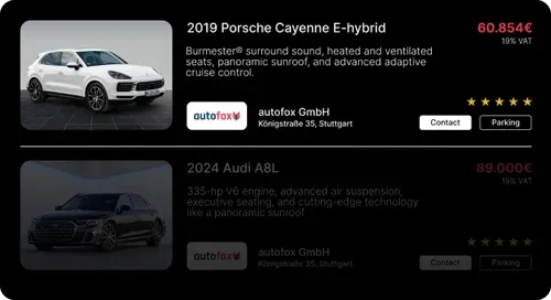 Car listing on dealer website